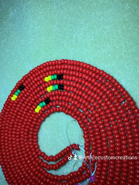 Waistbead Bundle Four 2 Strand, Waist Jewelry, Body Jewelry, African Waistbeads, Waist Chains, Belly Chains, ::Four  2strand Tie-On Waist Bead Strand Handmade::