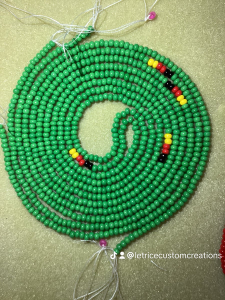Waistbead Bundle Four 2 Strand, Waist Jewelry, Body Jewelry, African Waistbeads, Waist Chains, Belly Chains, ::Four  2strand Tie-On Waist Bead Strand Handmade::