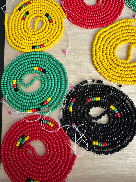 Waistbead Bundle Four 2 Strand, Waist Jewelry, Body Jewelry, African Waistbeads, Waist Chains, Belly Chains, ::Four  2strand Tie-On Waist Bead Strand Handmade::
