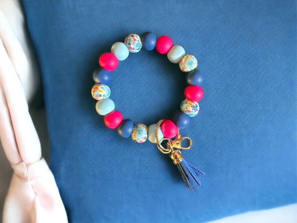 Inspired Fashion Beaded Wristlet Keychain,