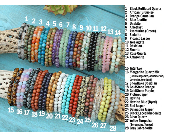 Crystal Bracelet 6mm Genuine Stacking Gemstone Bracelet