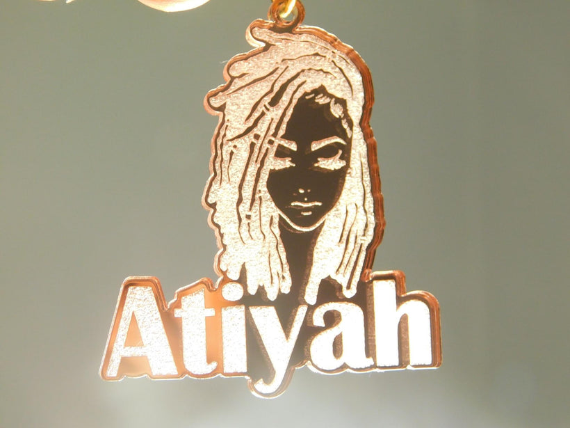 Afro Women Nameplates Earrings and Necklace