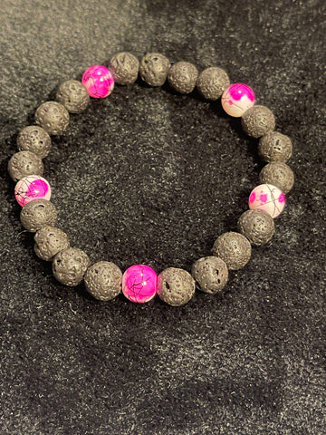 Unisex Cancer Awareness Pink Collection Stackable Beaded Bracelet