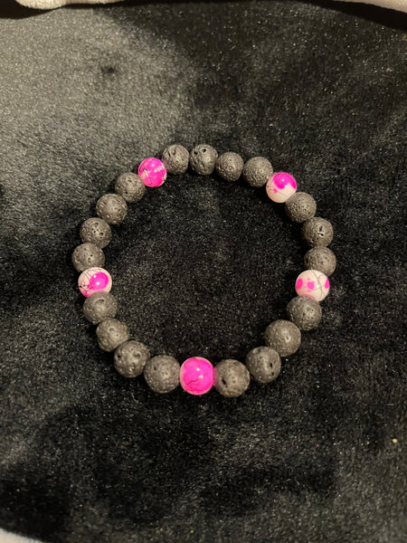 Unisex Cancer Awareness Pink Collection Stackable Beaded Bracelet