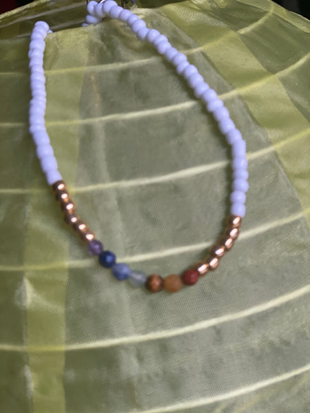 ALIGNMENT-BREATHE, 2strand tie on waistbeads. Genuine chakra gem stones,