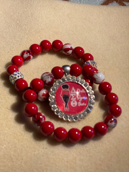 Delta Sigma Theta Inspired Stackable Bead Bracelet