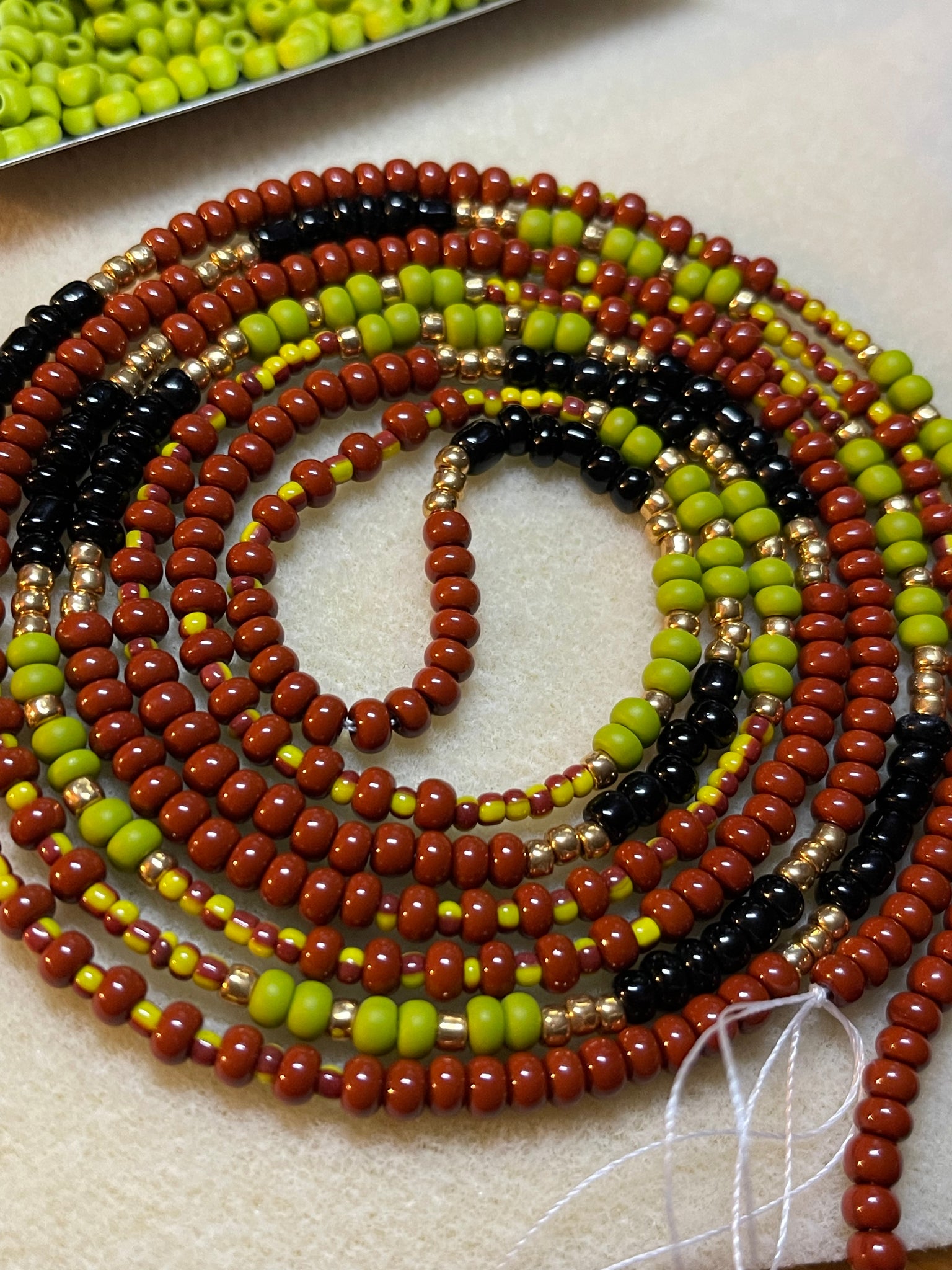 Tribal + Love One 2strand tie-on waistbeads