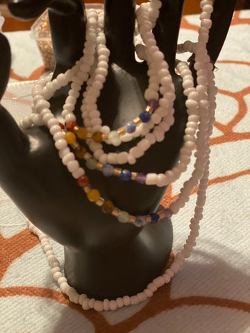 Chakra + Healing Genuine chakra gem stones One 2strand tie on Waistbeads.
