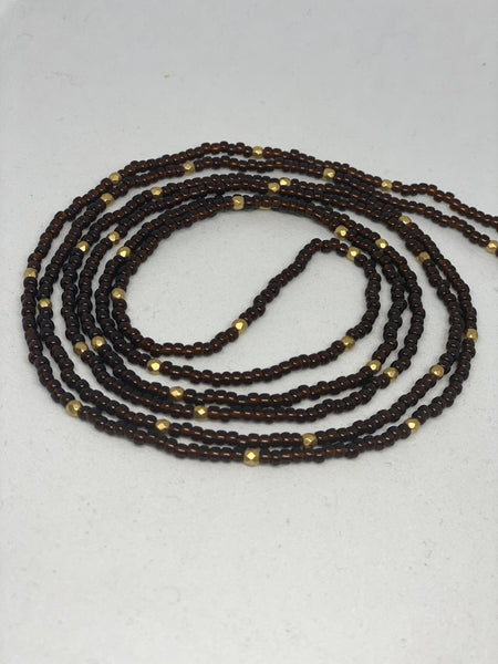 RootBeer Float one 2strand tie on waistbeads