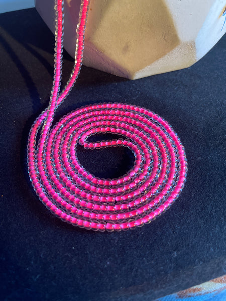 Hot girl Pink  2strand tie-on waistbeads